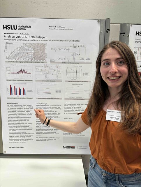 Mit der Präsentation ihrer Master-Thesis zum Thema «Analyse von CO2-Kälteanlagen» konnte Jessica ihr Studium an der Hochschule Luzern erfolgreich abschliessen.